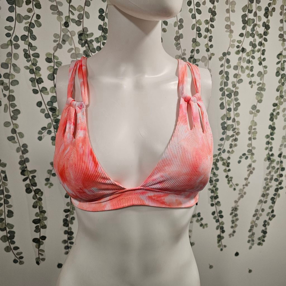 NWOT BECCA by Rebecca Virtue Womens Tie-Dye Ribbed Swim Top Sz M - Picture 3 of 6